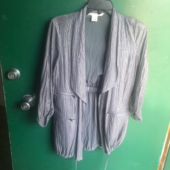 Grey DVF Sheer Jacket - Picture 1 of 5